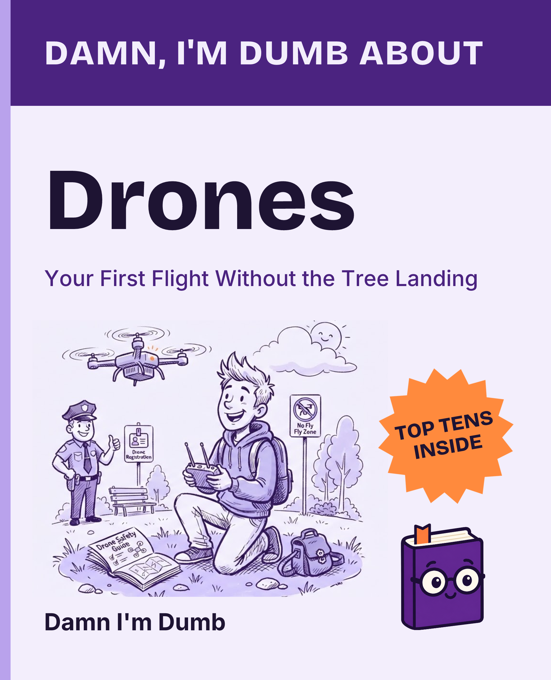 Cover of Damn, I'm Dumb About Drones: Your First Flight Without the Tree Landing