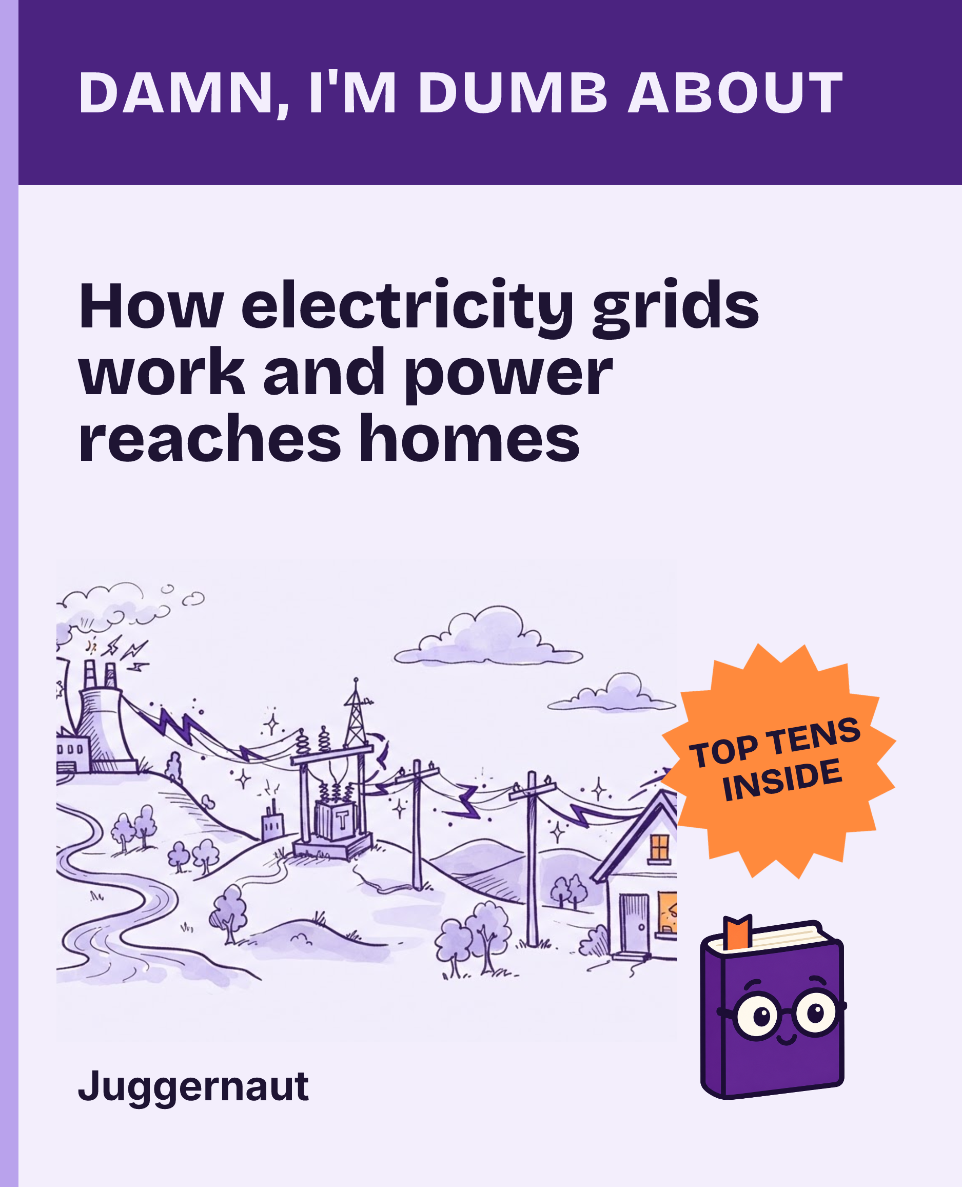 Cover of Damn, I'm Dumb About How electricity grids work and power reaches homes