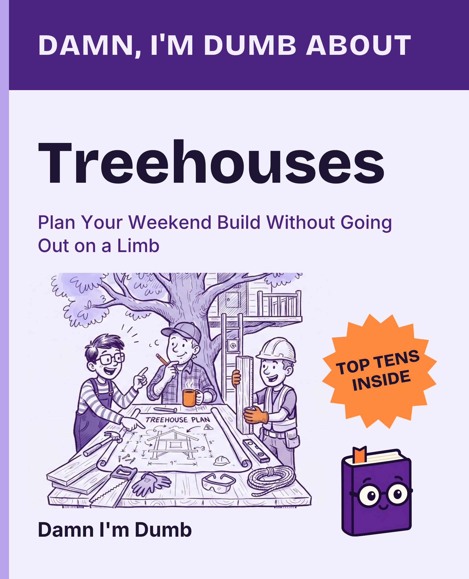 Cover of Damn, I'm Dumb About Treehouses: Plan Your Weekend Build Without Going Out on a Limb